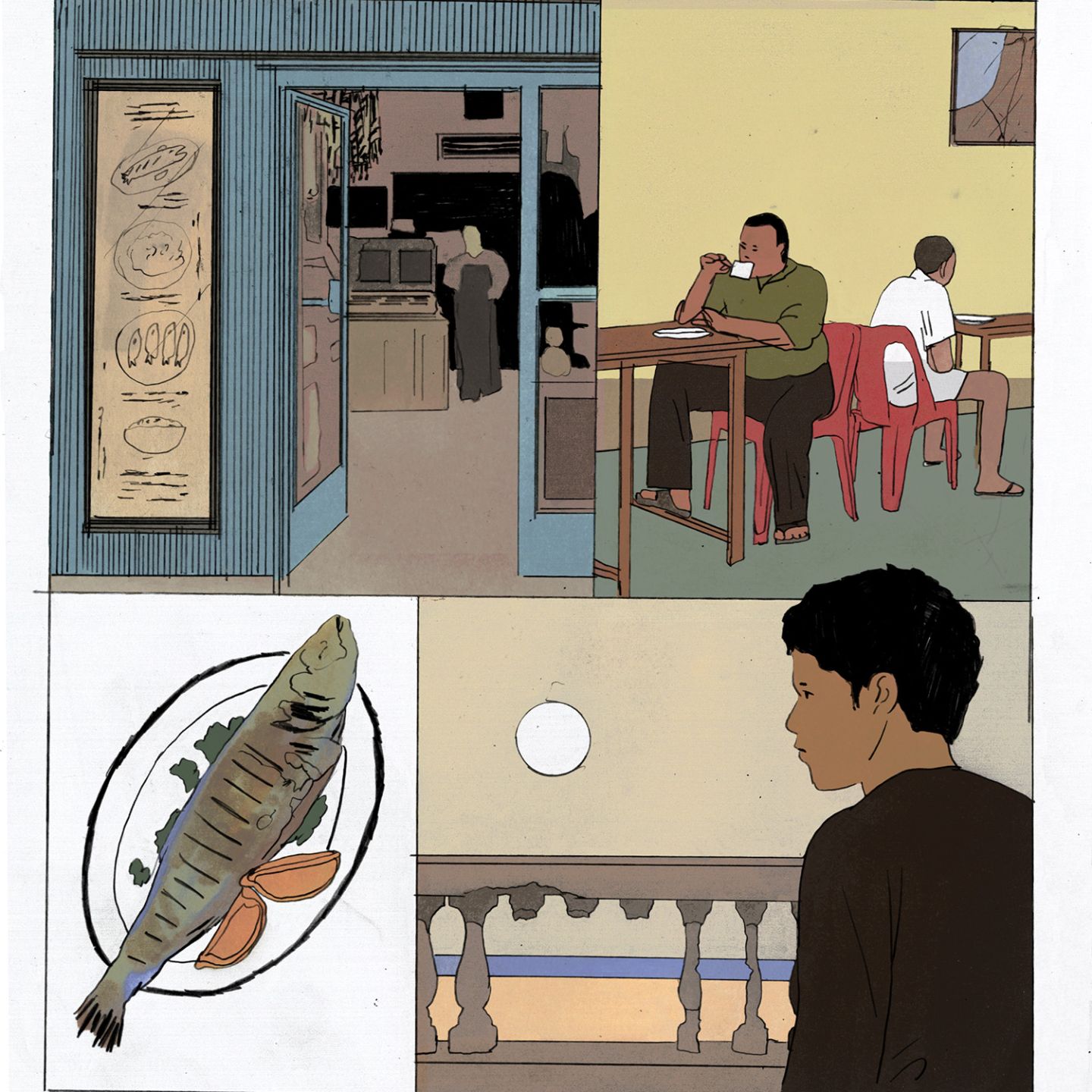 au café-restaurant des Abou Hassira au Caire
