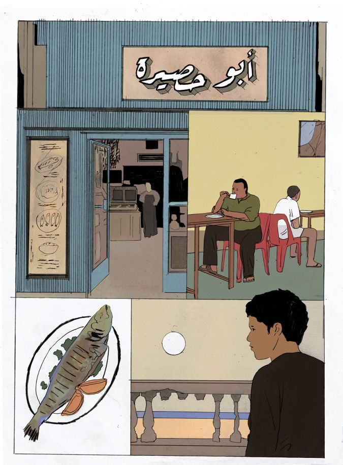 au café-restaurant des Abou Hassira au Caire